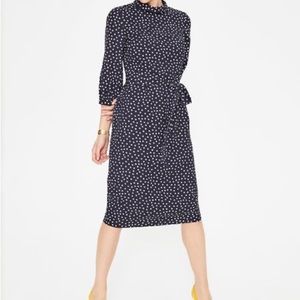BODEN NWT Blue Polka Dot Lottie Midi Dress Size 14